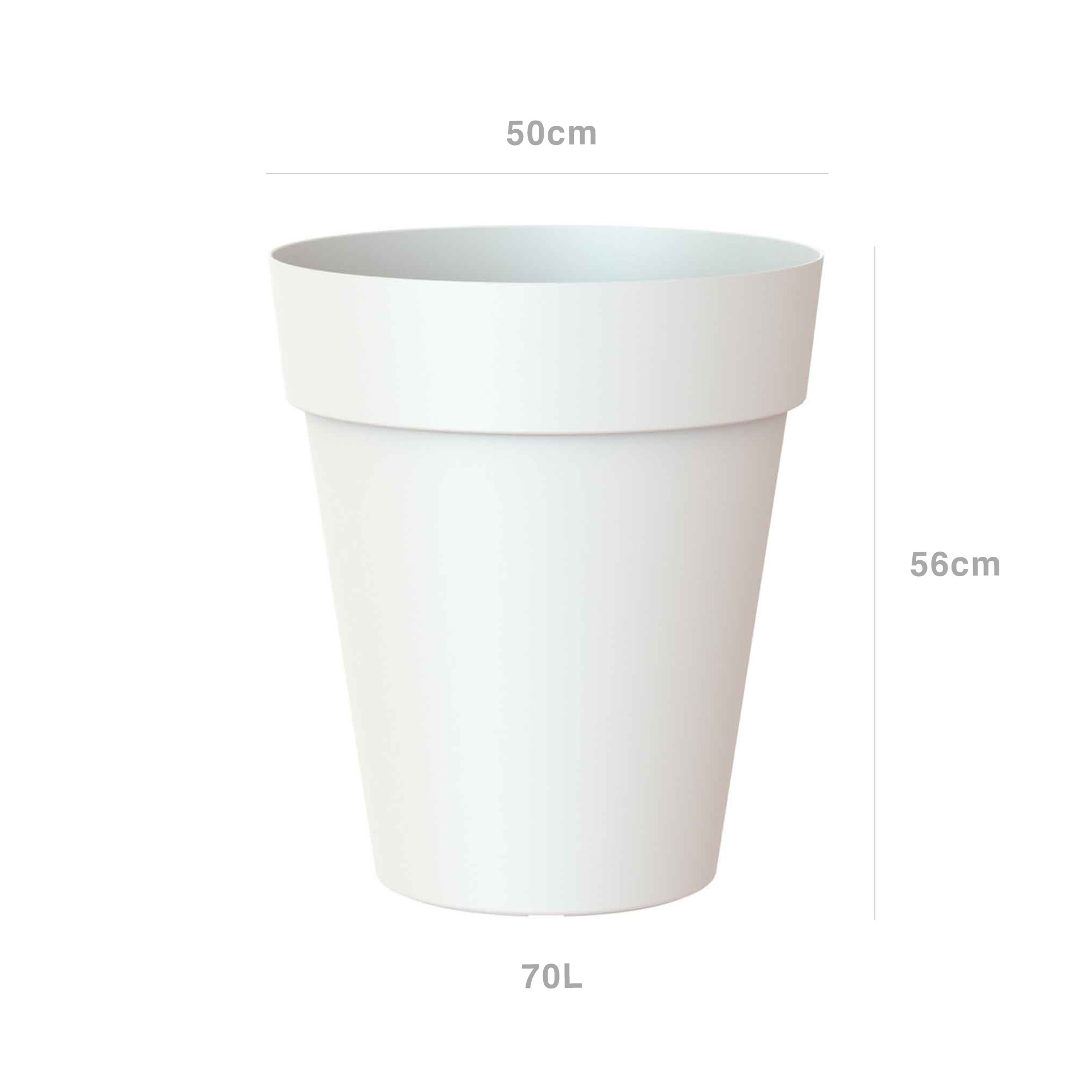 Vaso Capri Alto Ø50X56cm 70L Branco