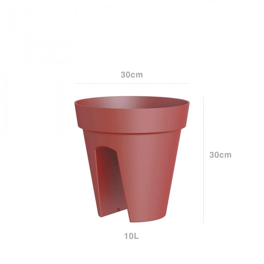 Vaso Capri Varanda 30X30cm 10L Vermelho Escuro