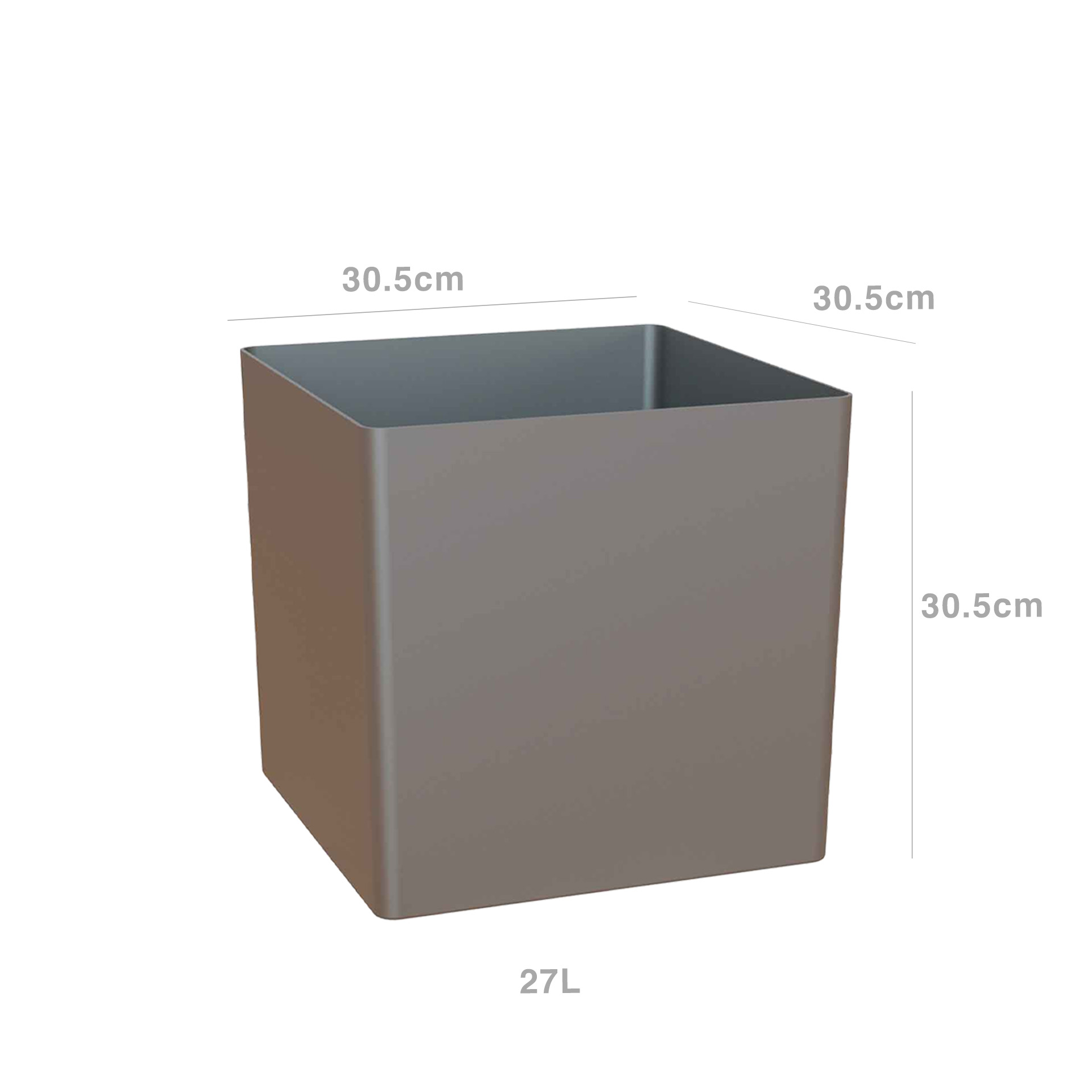 Vaso Oslo 30.5X30.5cm 27L Antracite