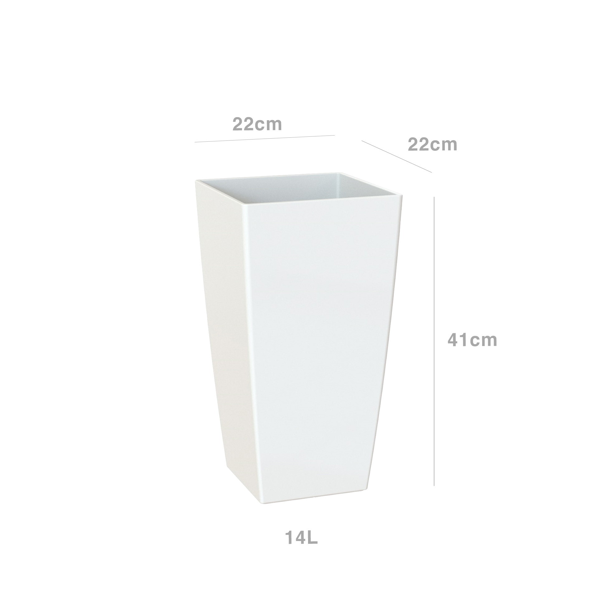 Vaso Pisa 22X22X41cm 14L Branco