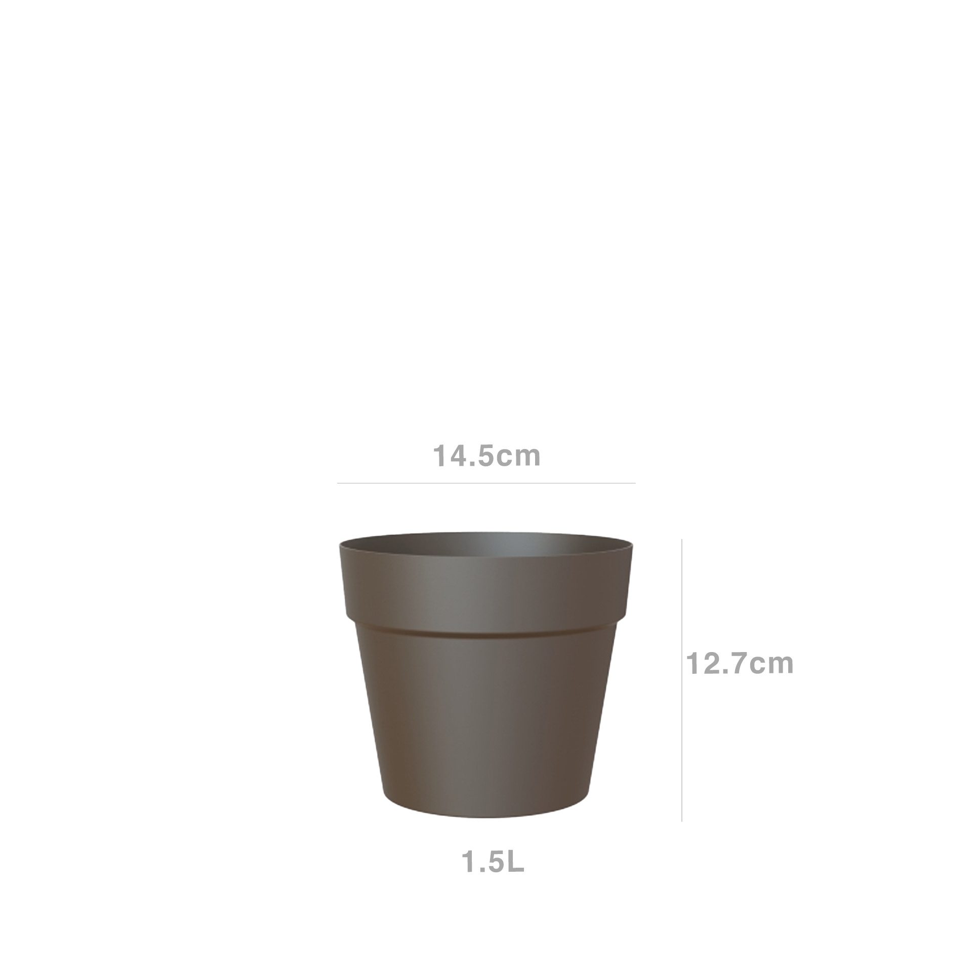 Vaso Recife 14.5X14.5X12.7cm 1.5L Antracite