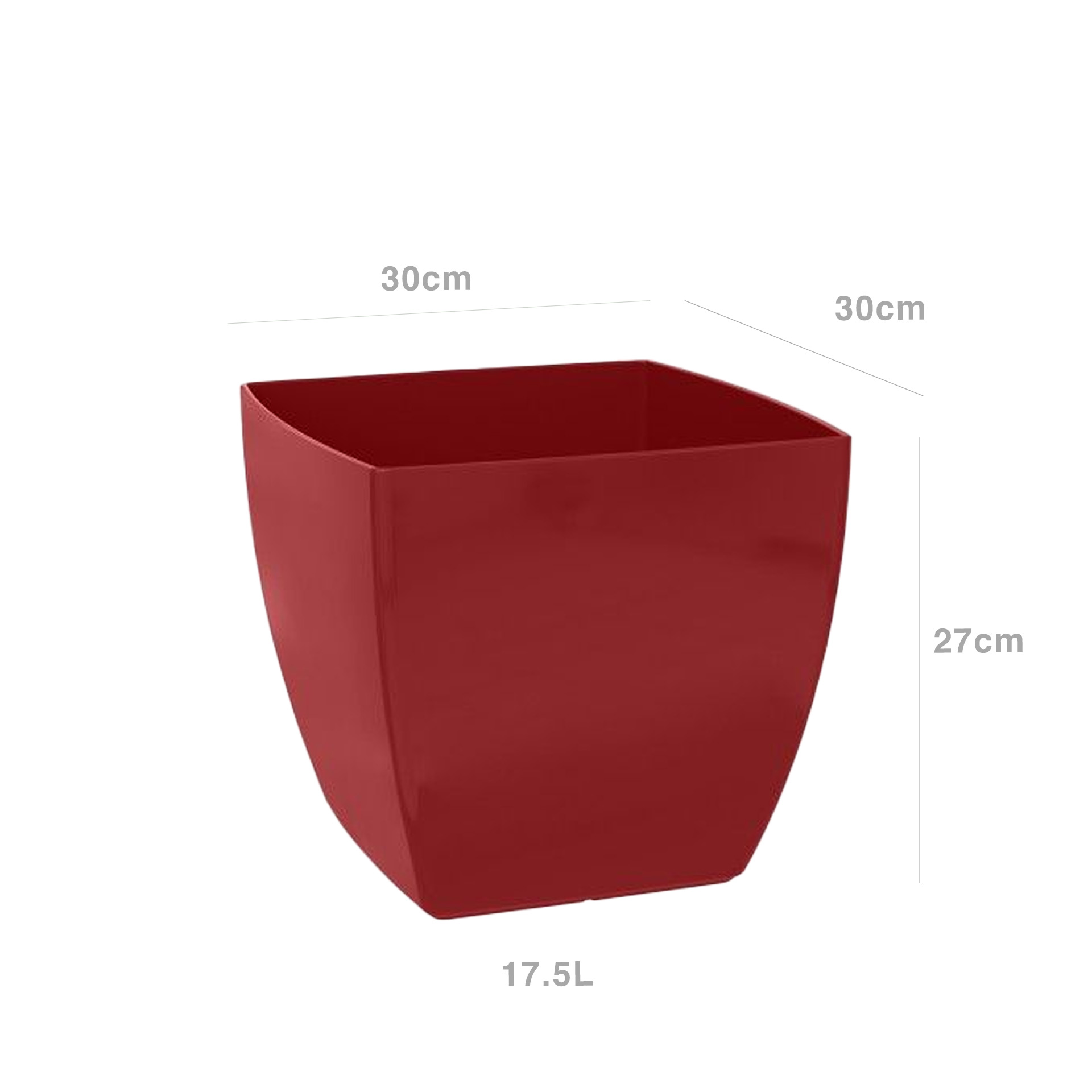 Vaso Siena 30X30X27cm Vermelho Escuro