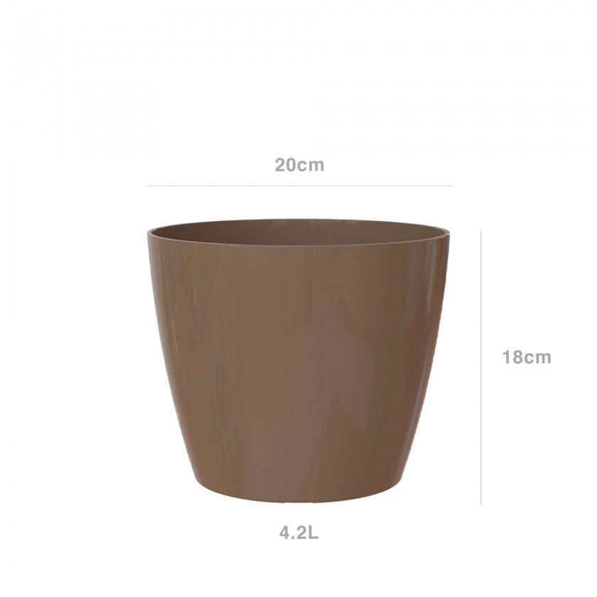 Vaso San Remo 20X18cm 4.2L Tortora Brilhante