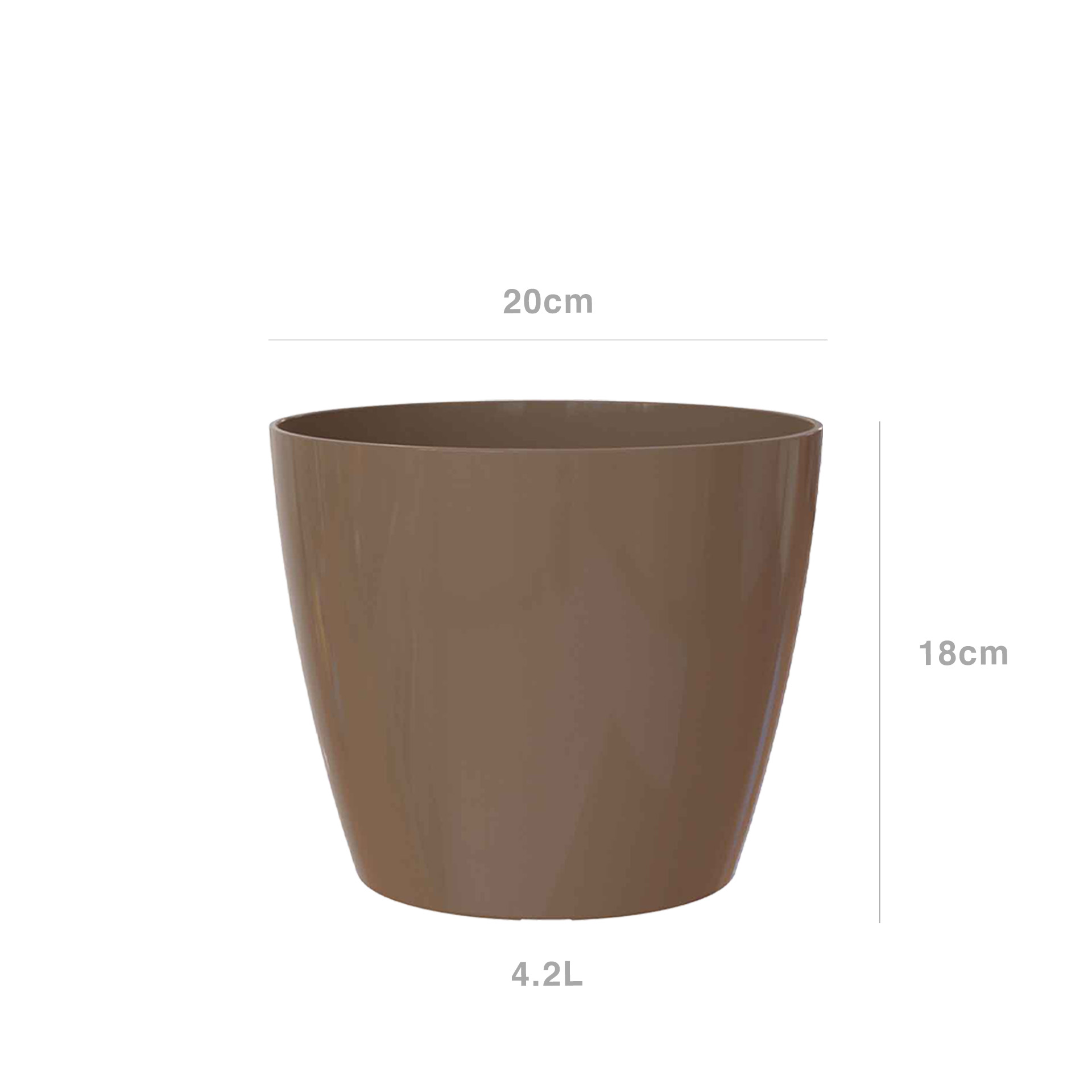 Vaso San Remo Ø20X18cm 4.2L Tortora Brilhante