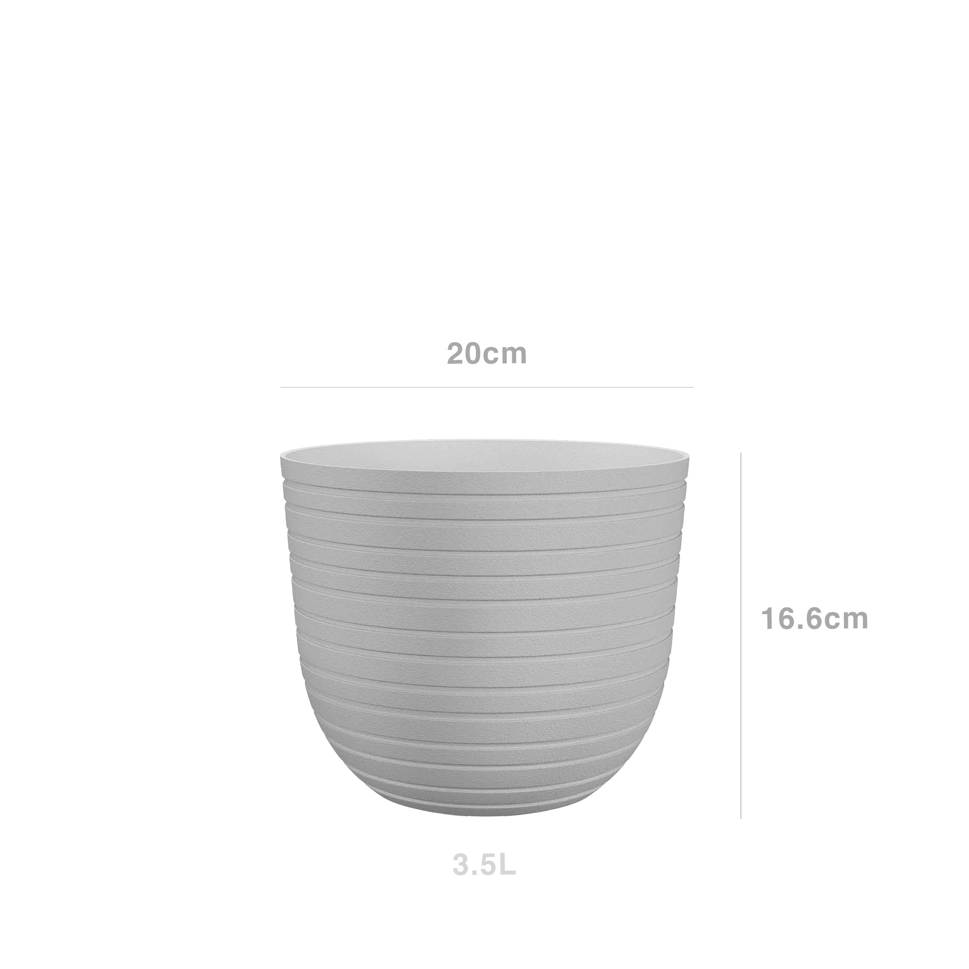 Vaso Havana Horizon Ø20X16.6cm 3.5L Branco Granito