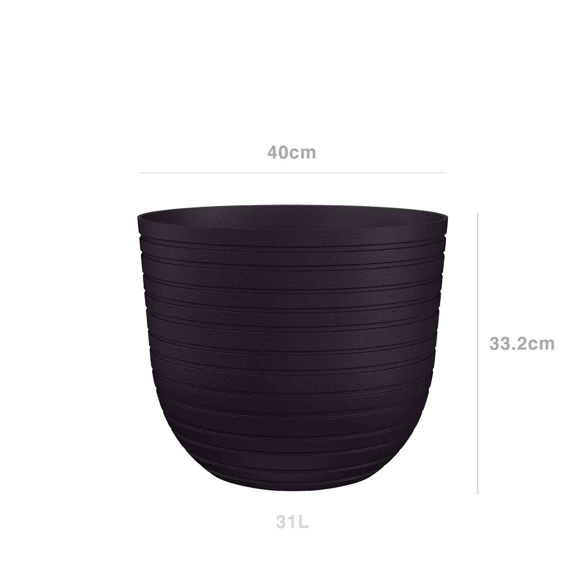 Vaso Havana Horizon Ø40X33.2cm 31L Antracite Vulcano