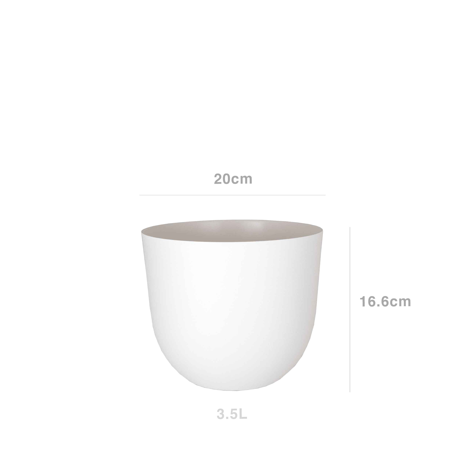 Vaso Havana Natural Ø20X16.6cm 3.5L Branco Granito