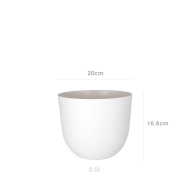 Vaso Havana Natural �20X16.6cm 3.5L Branco Granito