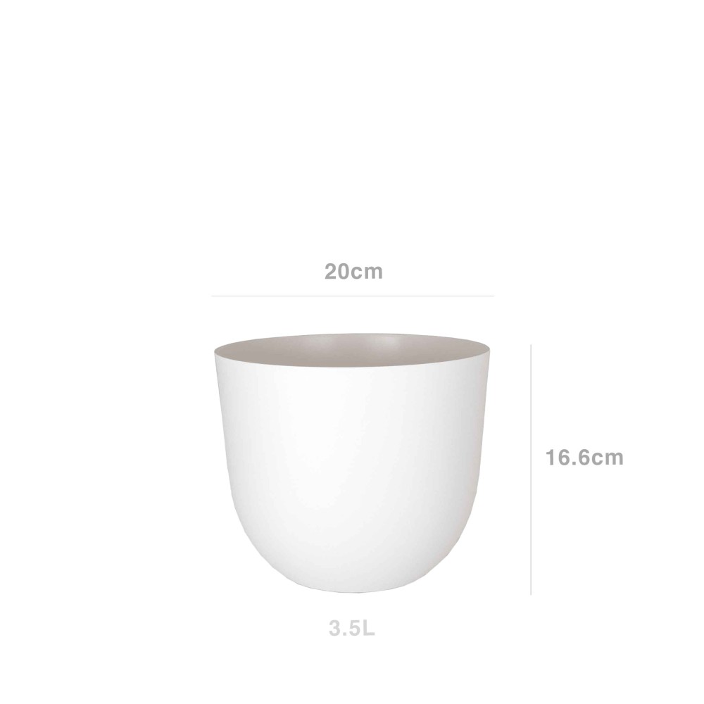 Vaso Havana Natural �20X16.6cm 3.5L Branco Granito