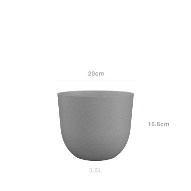 Vaso Havana Natural Ø20X16.6cm 3.5L Cinza Calcário