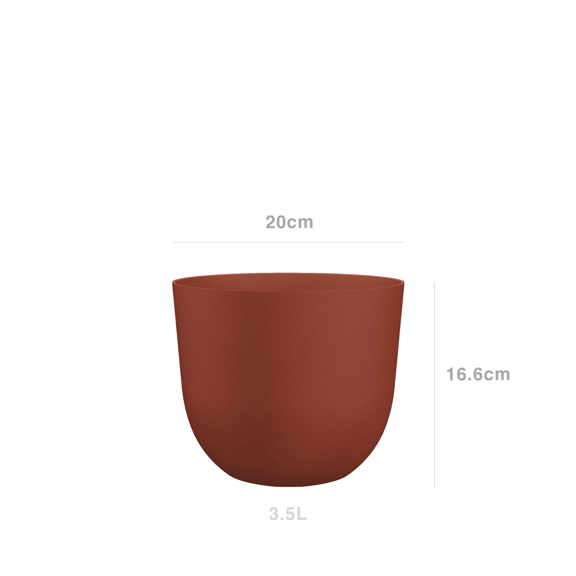 Vaso Havana Natural Ø20X16.6cm 3.5L Castanho Terracota