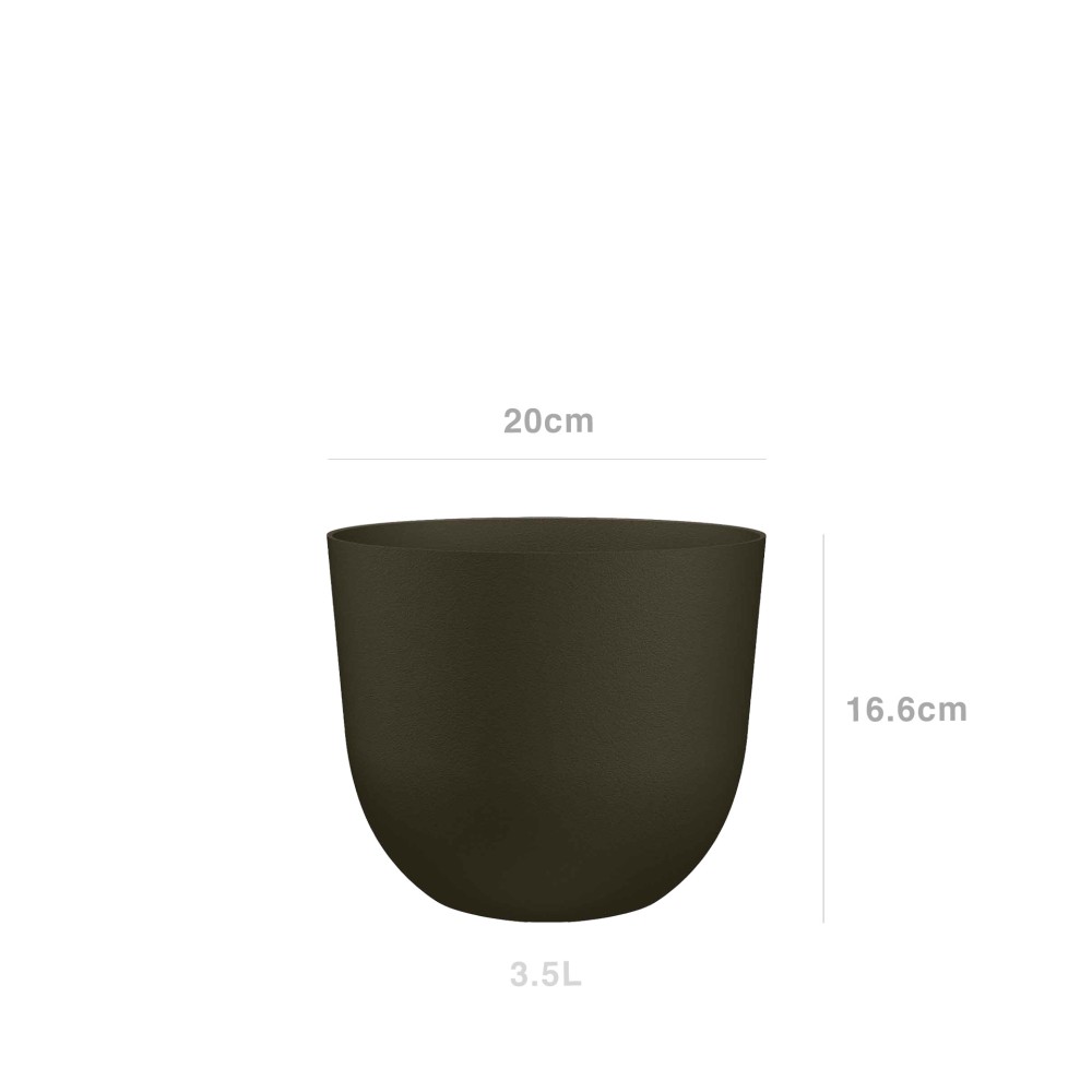 Vaso Havana Natural Ø20X16.6cm 3.5L Verde Musgo