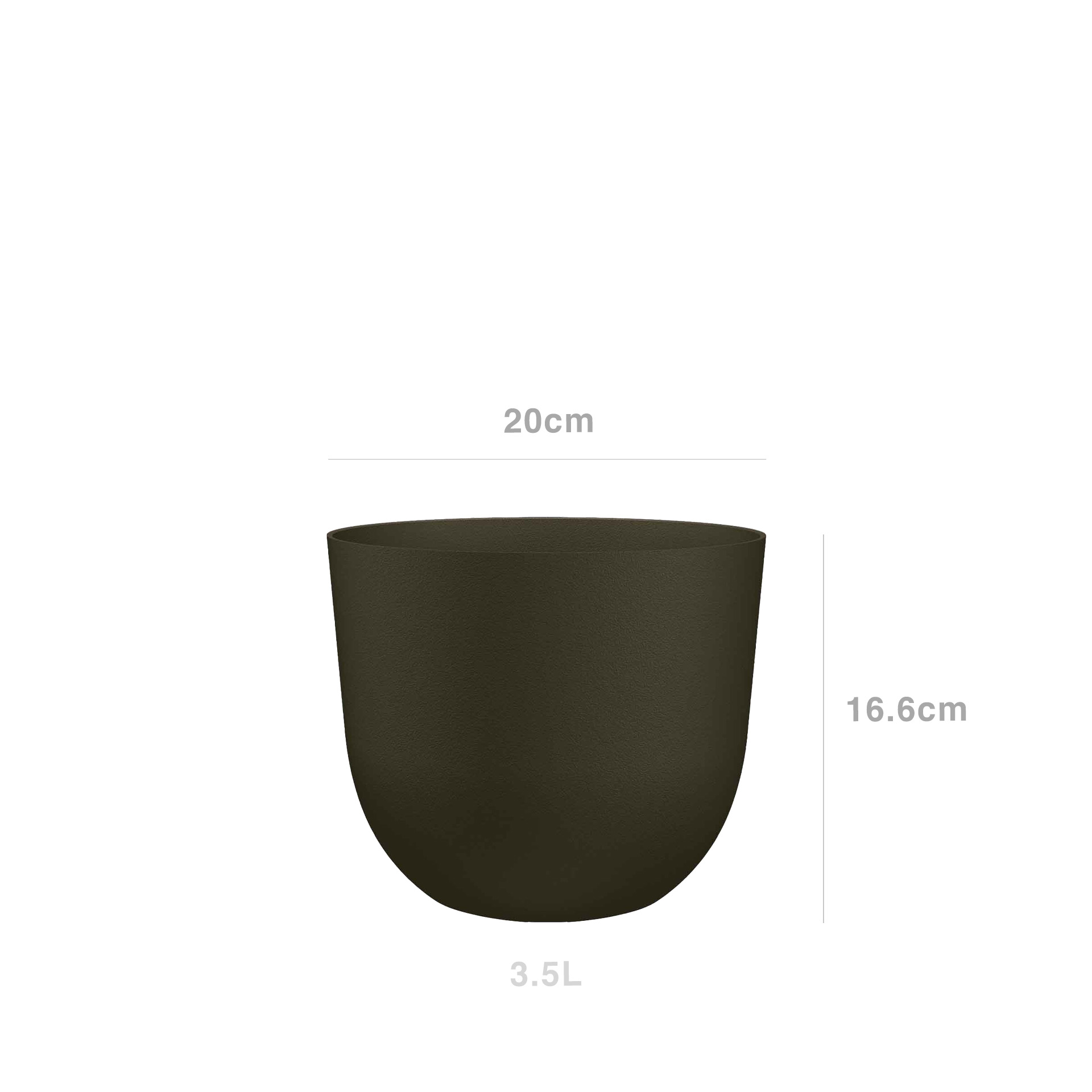 Vaso Havana Natural Ø20X16.6cm 3.5L Verde Musgo