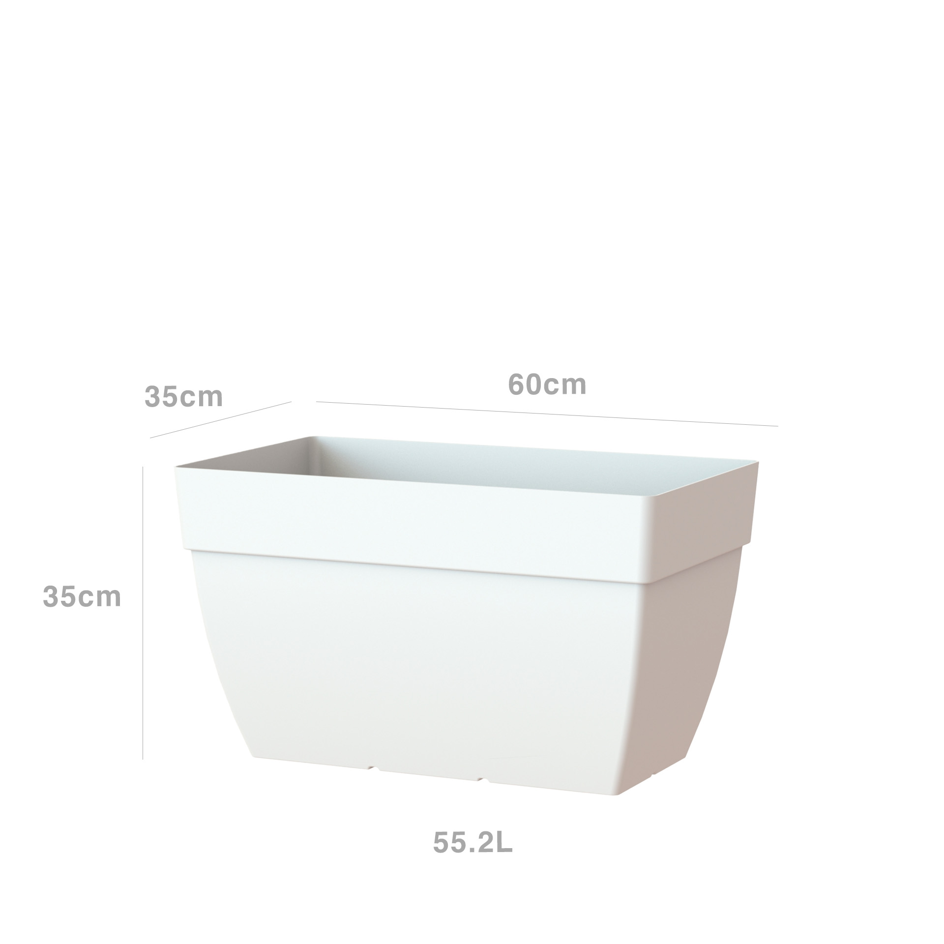 Floreira Capri Xl 60X35X35cm 55.2L Branco