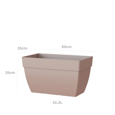 Floreira Capri Xl 60X35X35cm 55.2L Tortora Mate