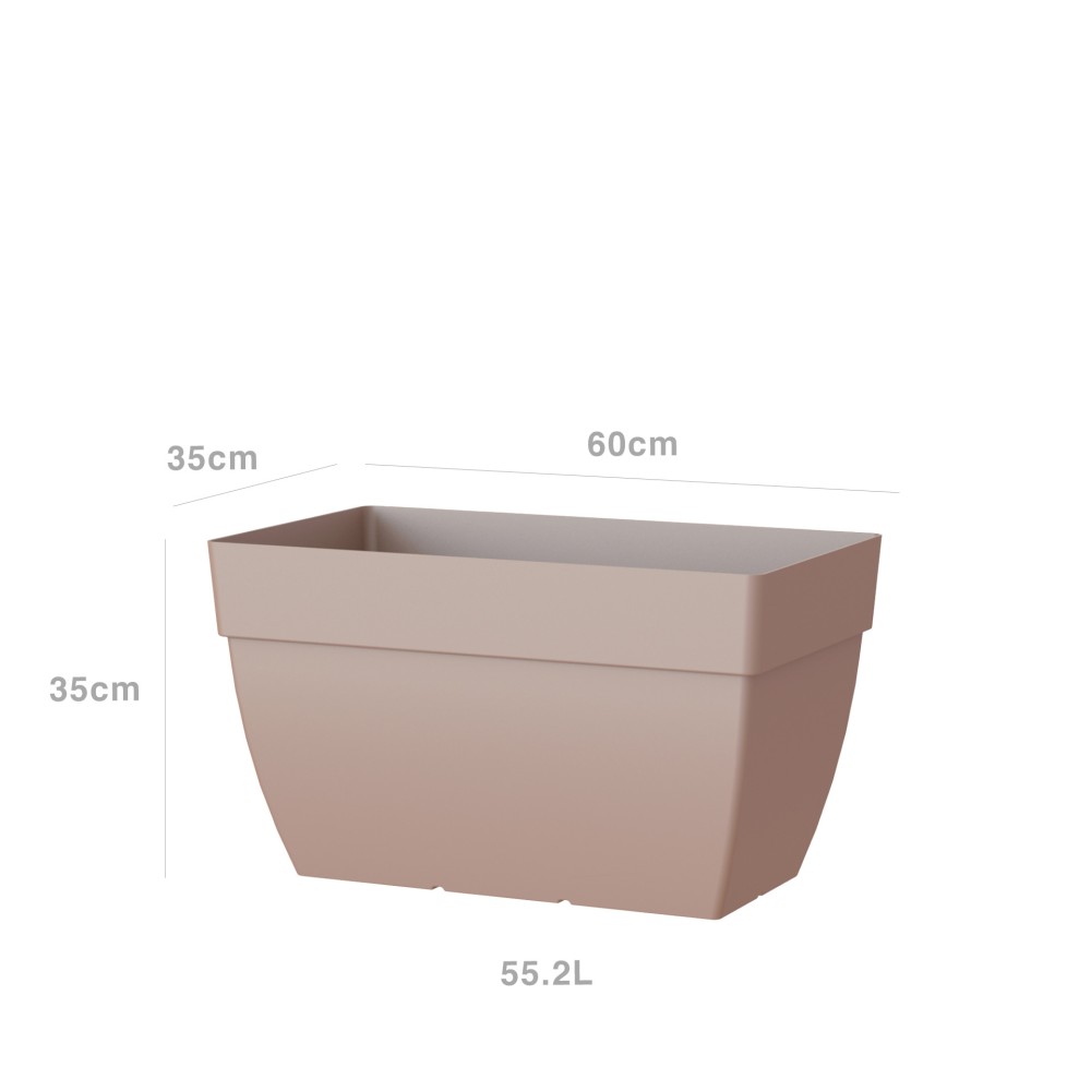 Floreira Capri Xl 60X35X35cm 55.2L Tortora Mate