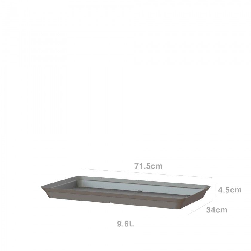 Prato Floreira Capri Xl Retangular 71.5X34X4.5cm Antracite