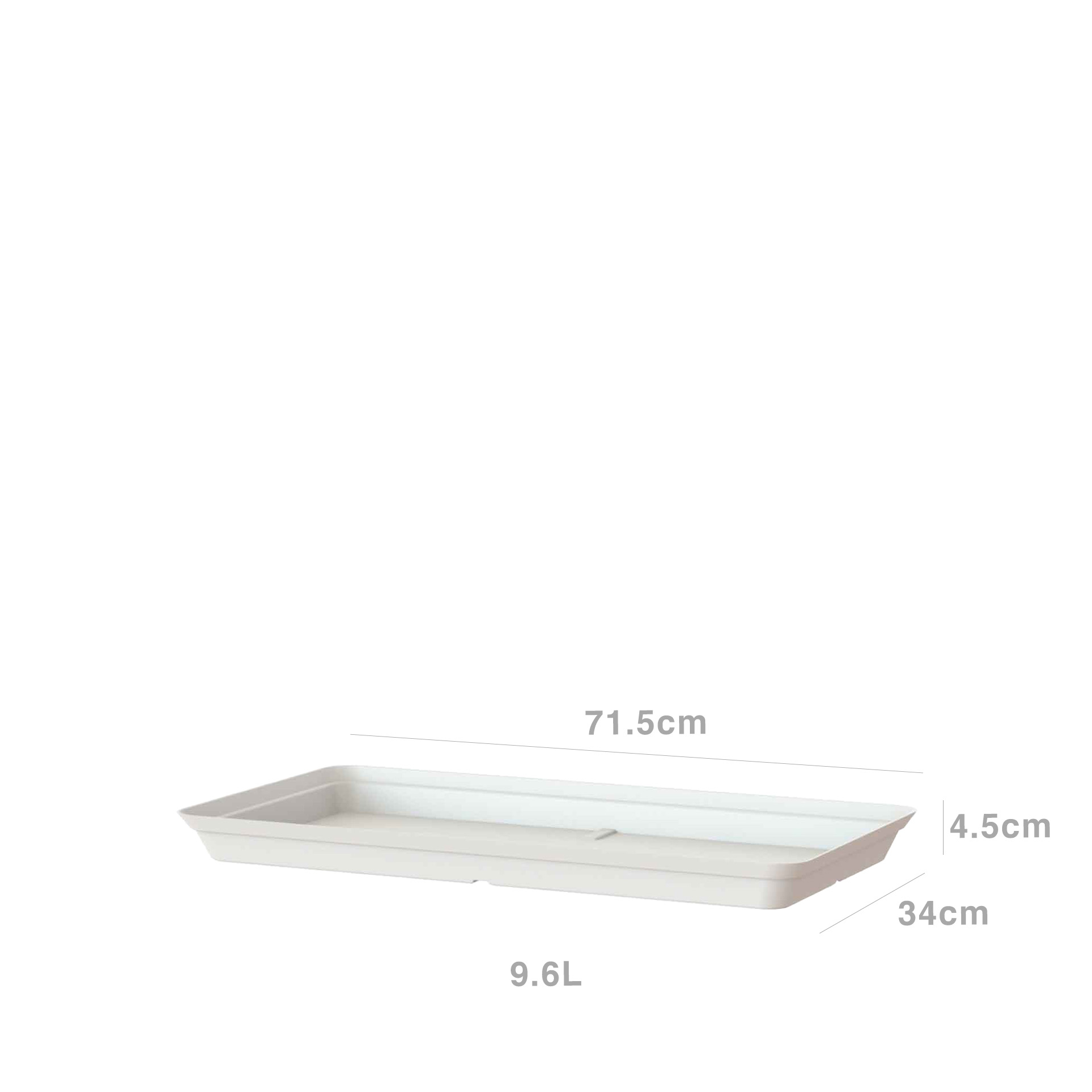 Prato Floreira Capri Xl Retangular 71.5X34X4.5cm Branco