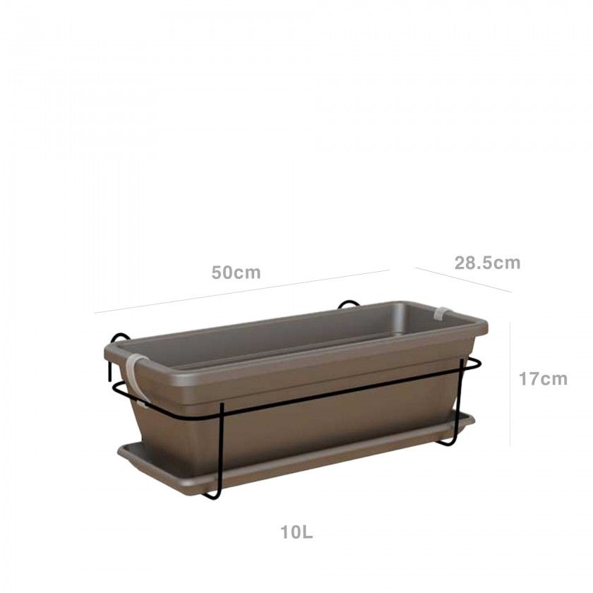 Floreira Venezia Prato + Suporte 50X29X17cm 10L Bronze Floreira Venezia Prato + Suporte 50X29X17cm 10L Bronze