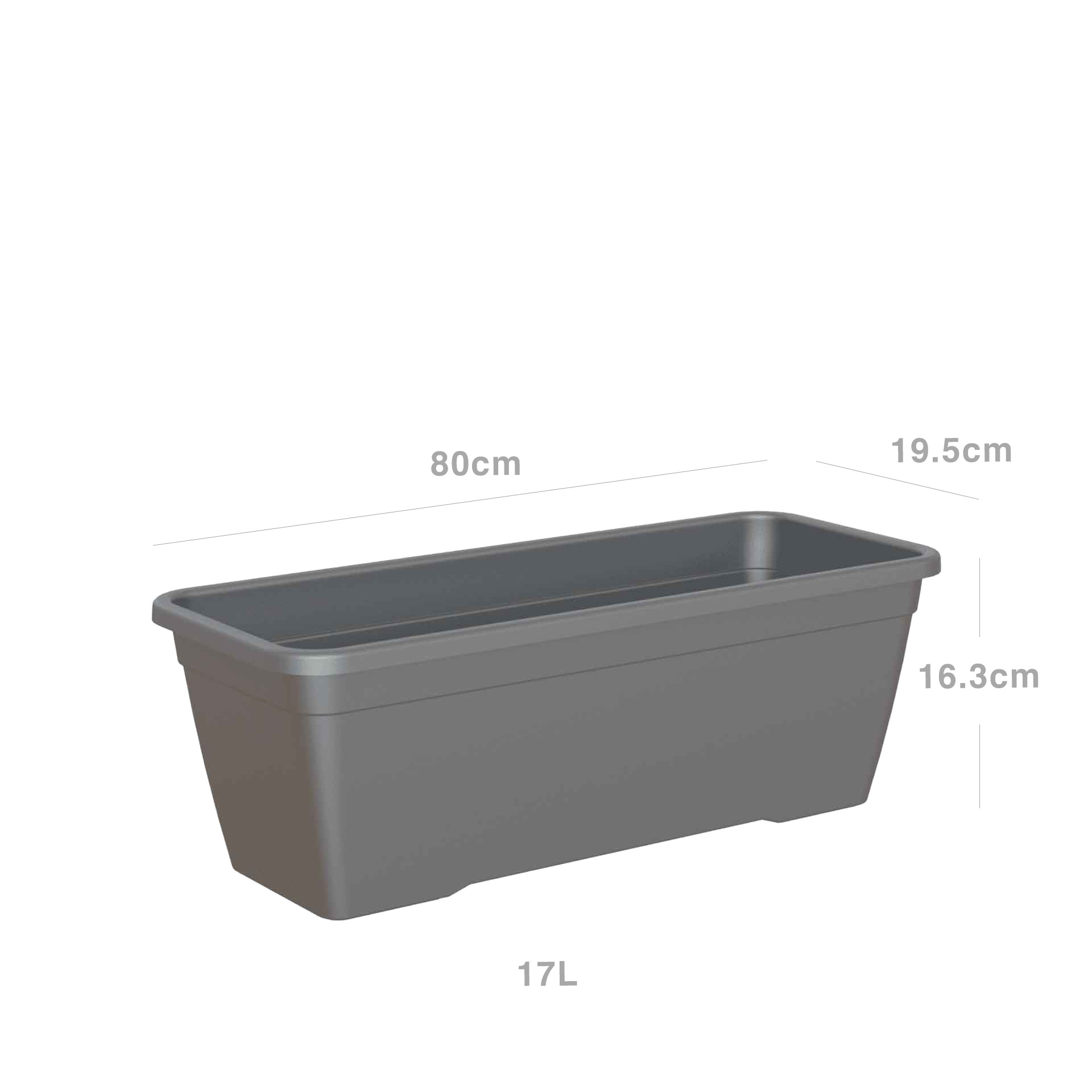 Floreira Venezia 80X19.5X16.3cm 17L Antracite