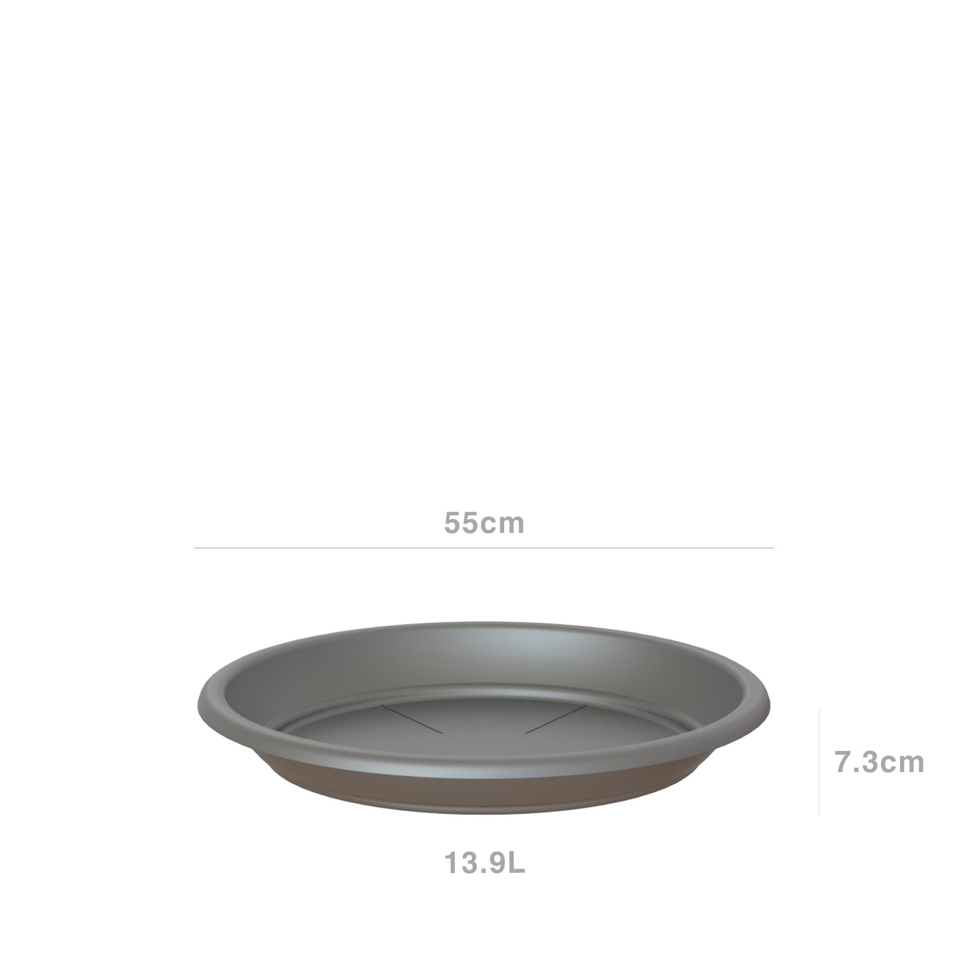 Prato Venezia Redondo 55cm Para Vaso 60cm Antracite