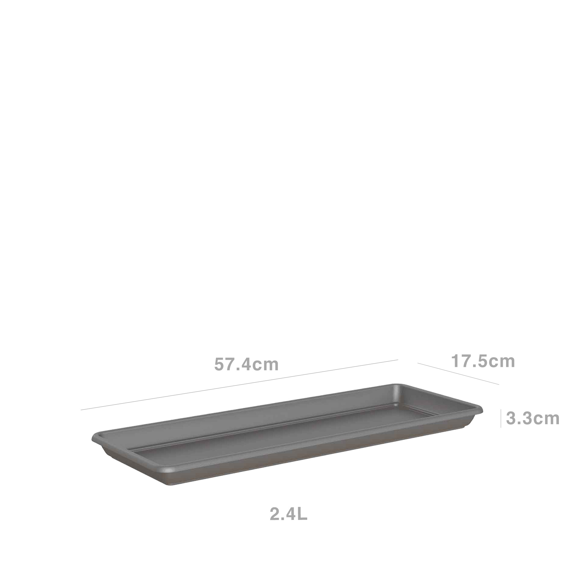 Prato Venezia Retangular 57.4X17.5X3.3cm Antracite