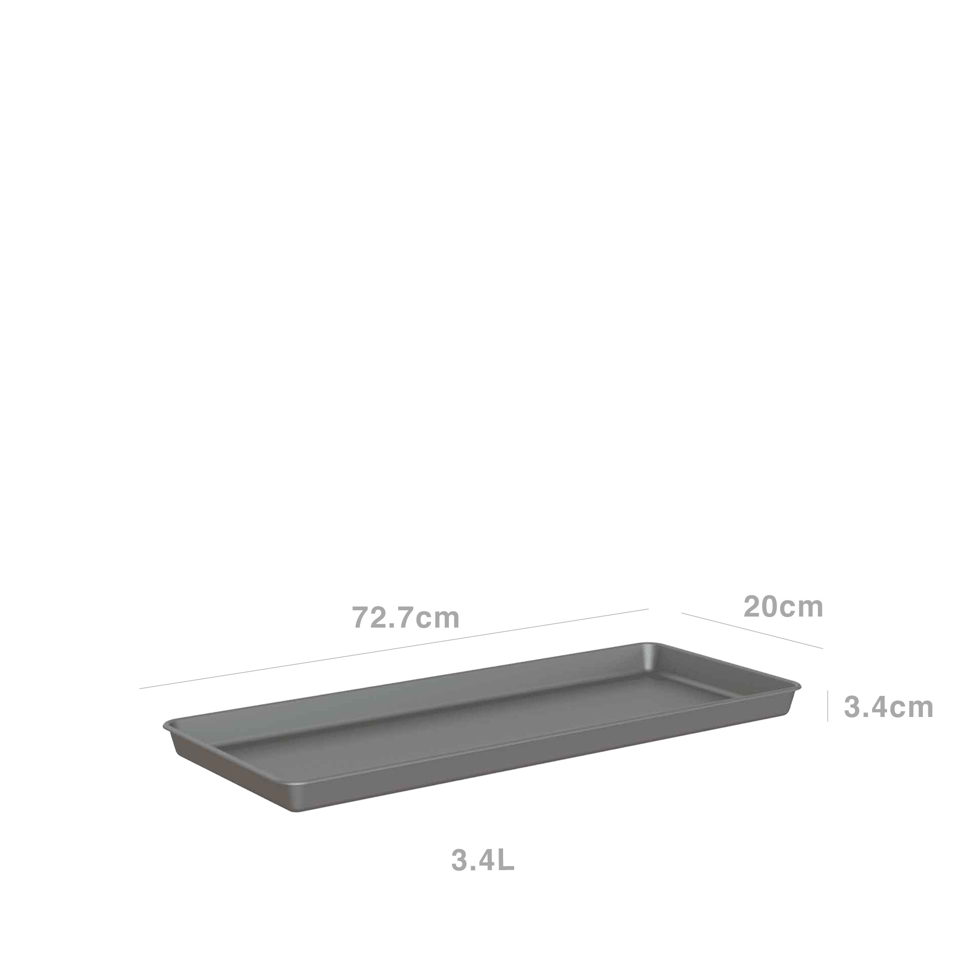 Prato Venezia L Retangular 72.7X20X3.4cm Antracite