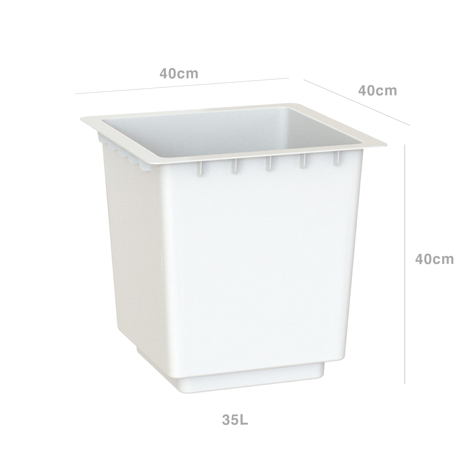 Interior Vaso Pisa 40X40X40cm 35L Branco