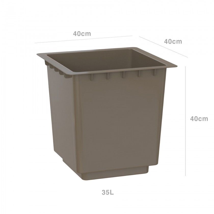 Interior Vaso Pisa 40X40X40cm 35L Tortora Brilhante