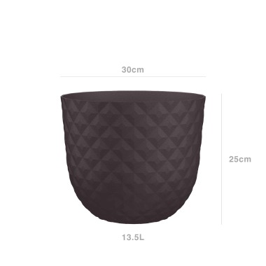 Vaso Havana Tropical �30X24.9cm 13.5L Cinza Lama