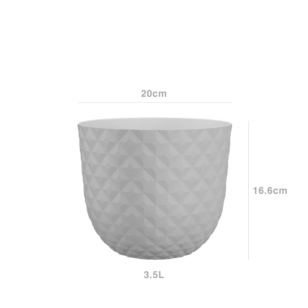 Vaso Havana Tropical Ø20X16.6cm 3.5L Branco Granito