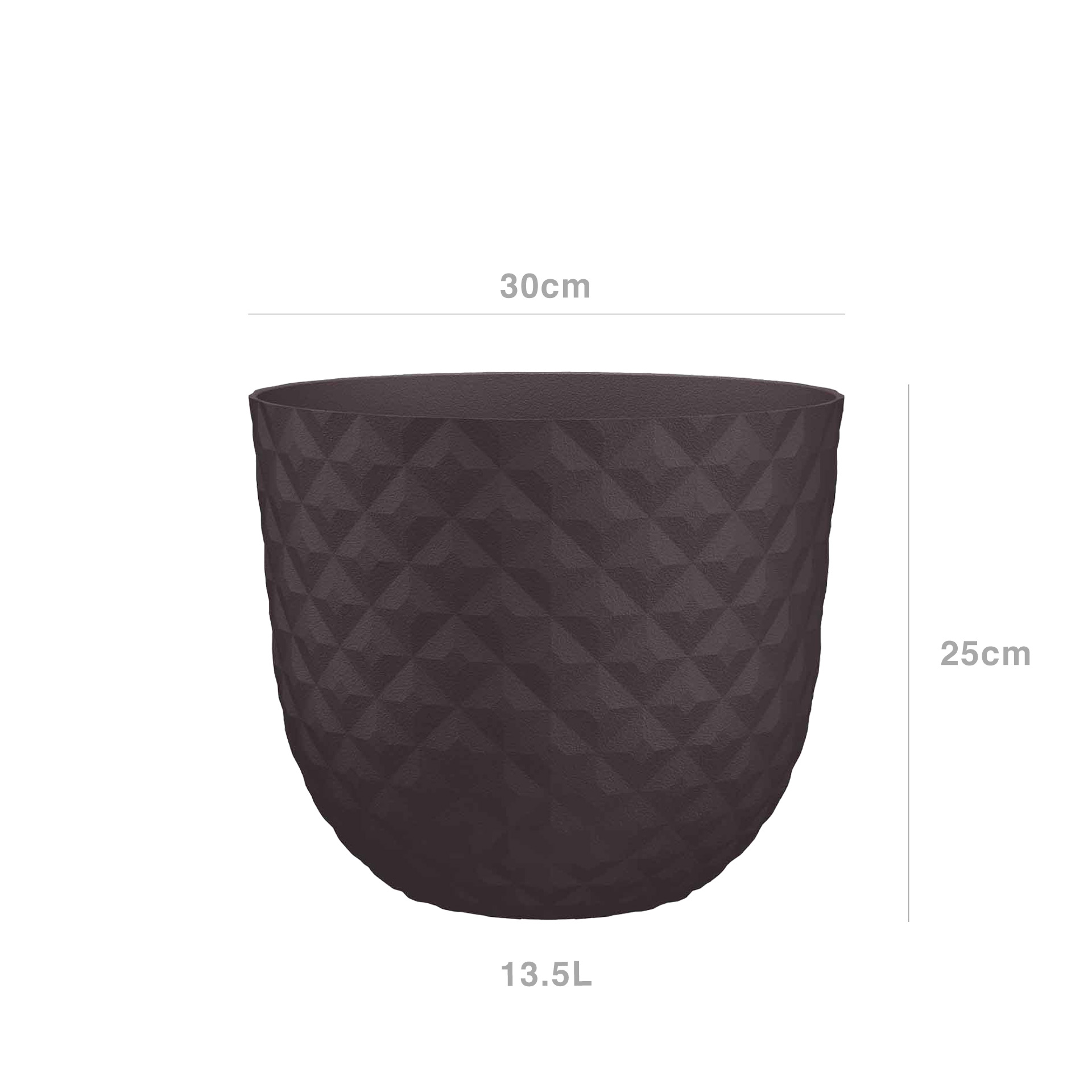 Vaso Havana Tropical Ø30X24.9cm 13.5L Cinza Lama