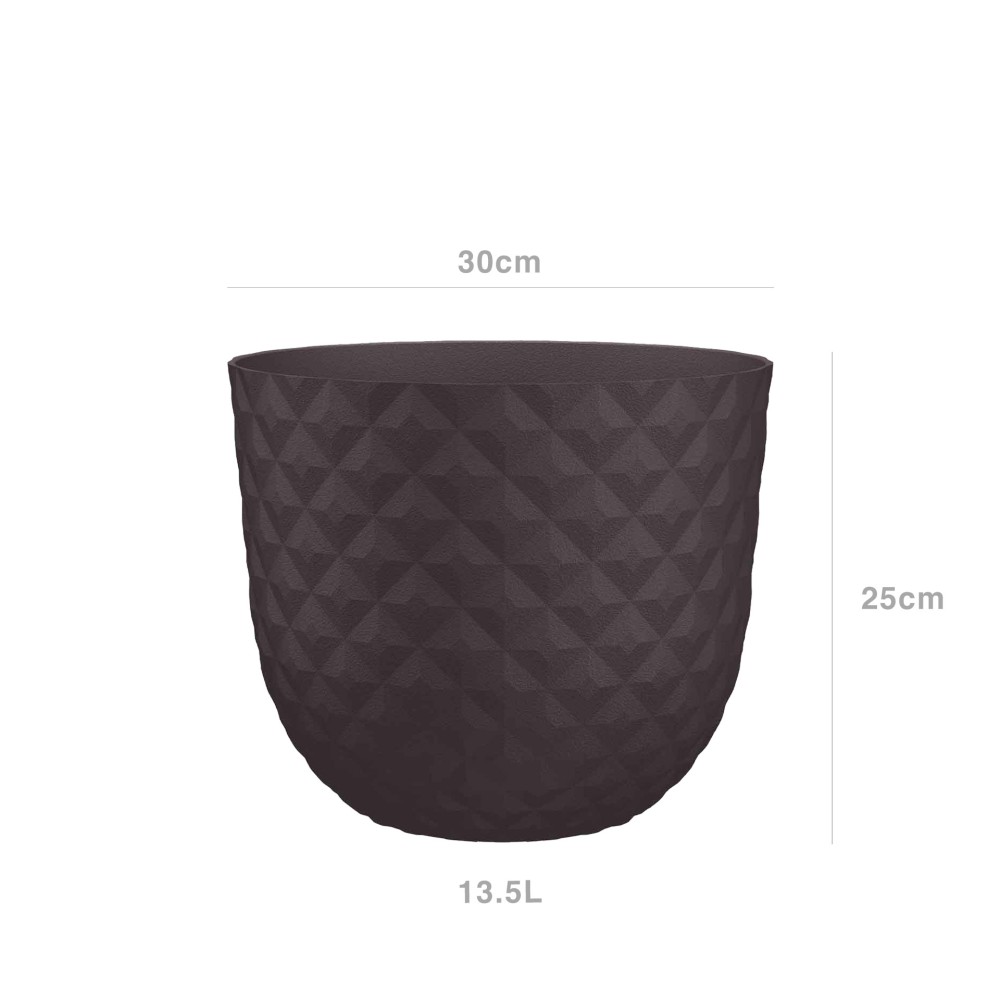 Vaso Havana Tropical �30X24.9cm 13.5L Cinza Lama