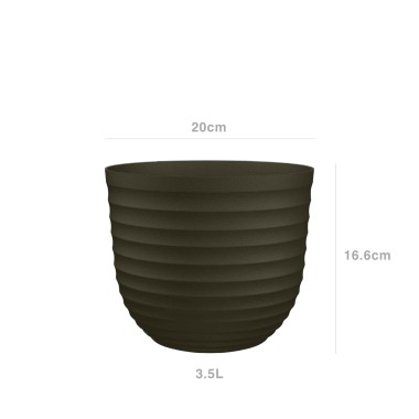 Vaso Havana Waves �20X16.6cm 3.5L Verde Musgo