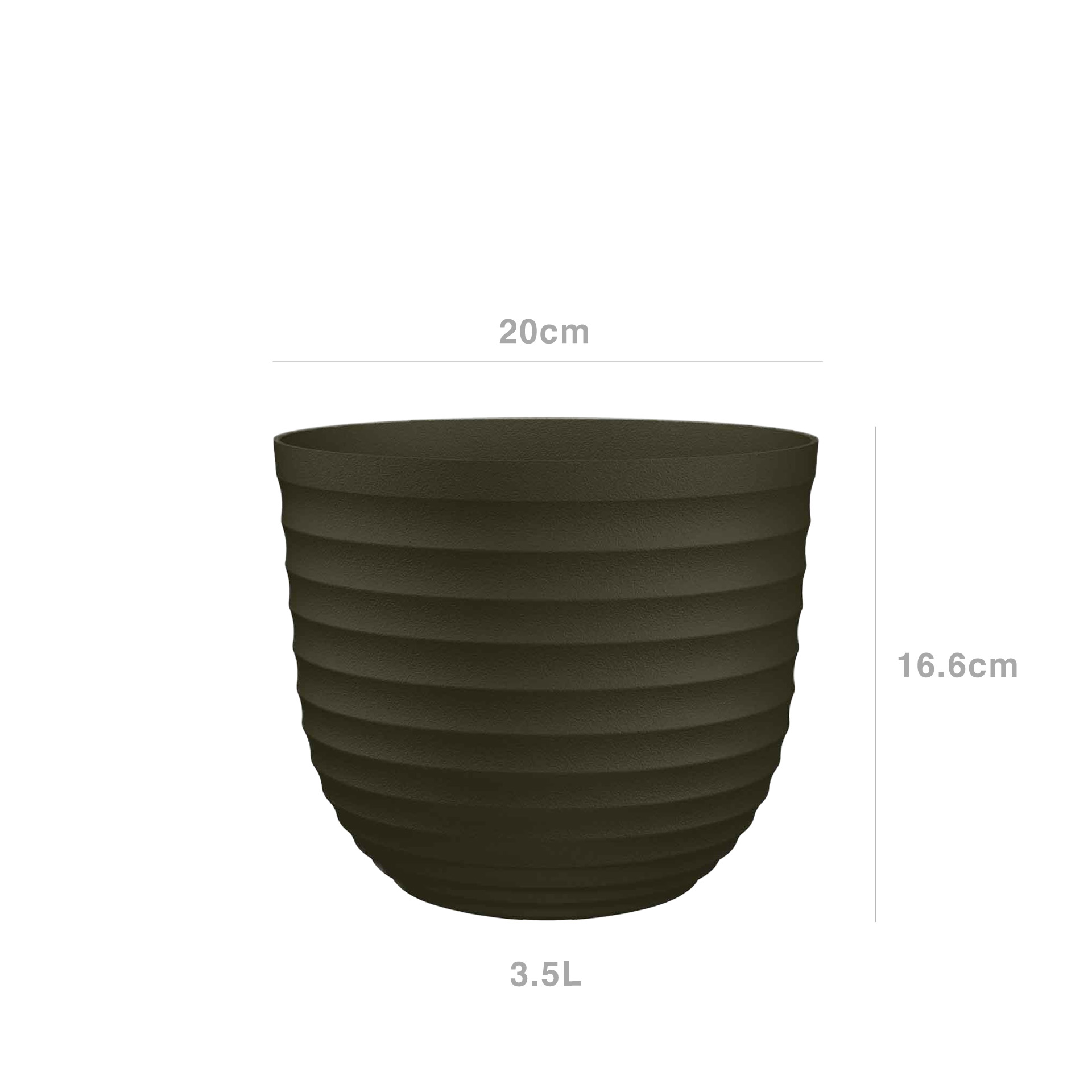 Vaso Havana Waves Ø20X16.6cm 3.5L Verde Musgo