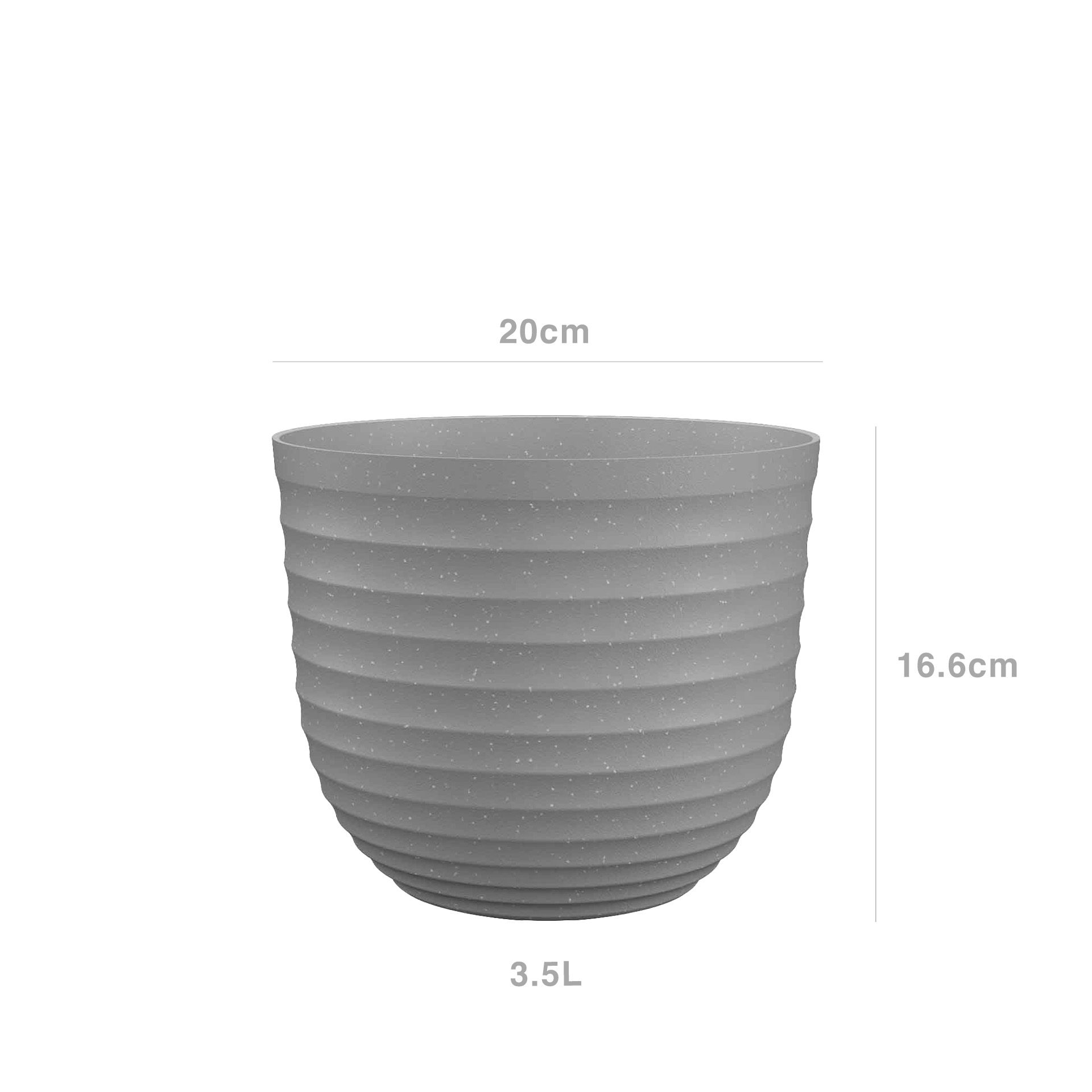 Vaso Havana Waves Ø20X16.6cm 3.5L Cinza Calcário