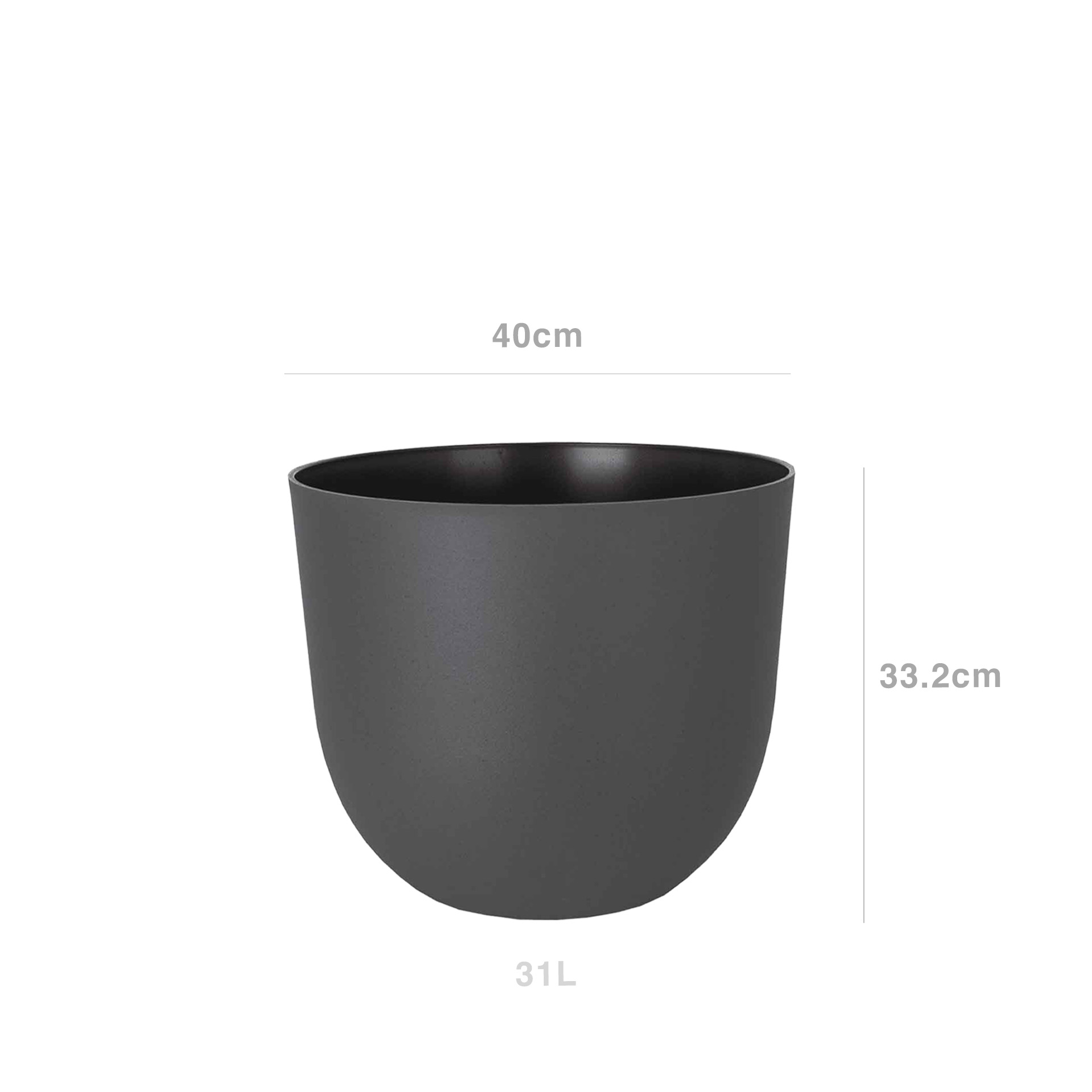 Vaso Havana Natural Ø40X33.2cm 31L Antracite Vulcano