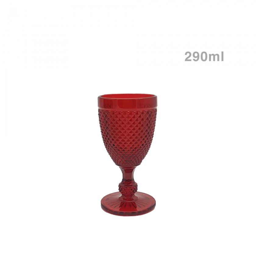 Copo com Pé Picotado Vermelho 290ml Pack 6 Copo com Pé Picotado Vermelho 290ml Pack 6