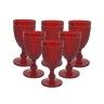 Copo com Pé Picotado Vermelho 290ml Pack 6 Copo com Pé Picotado Vermelho 290ml Pack 6