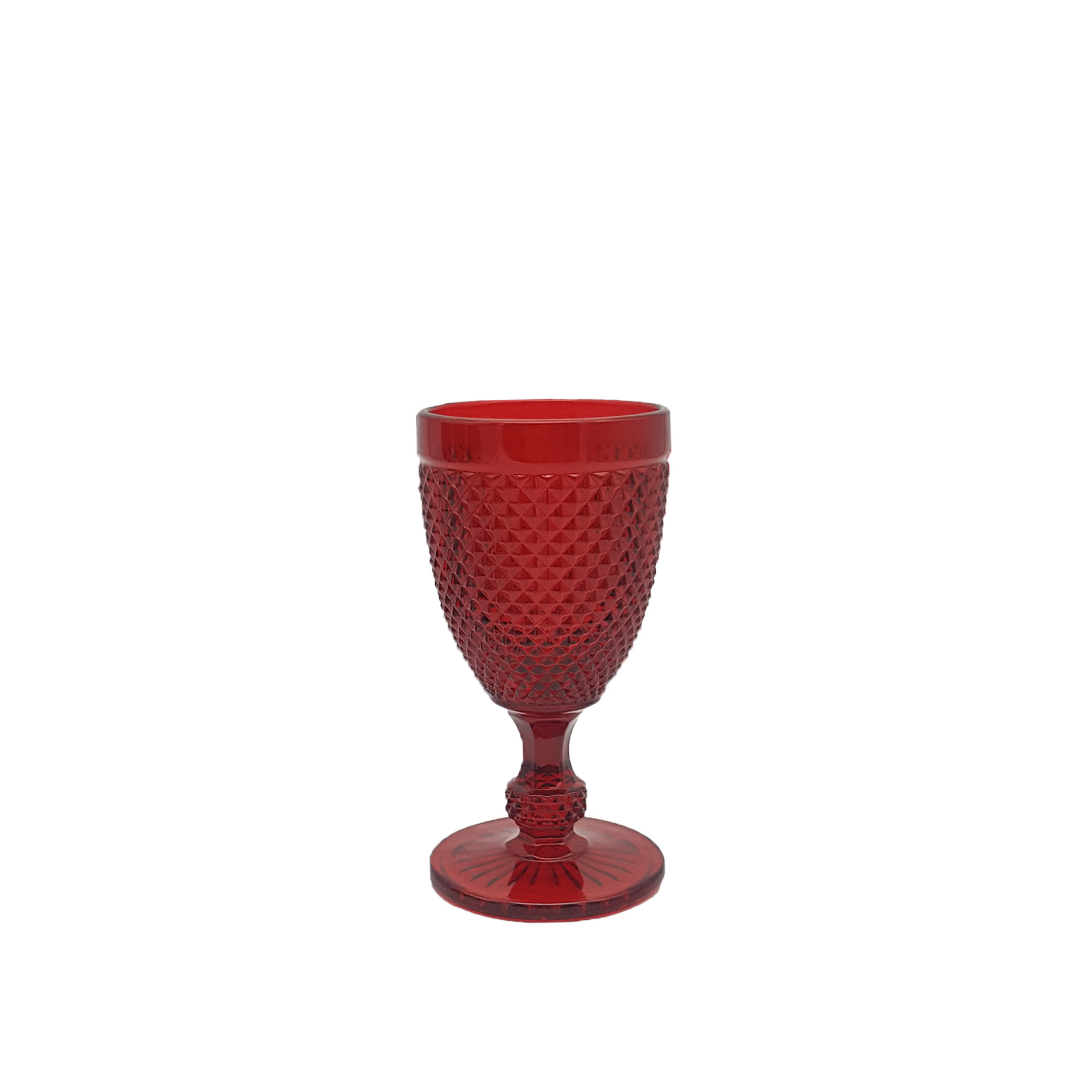 Copo com Pé Picotado Vermelho 290ml Pack 6