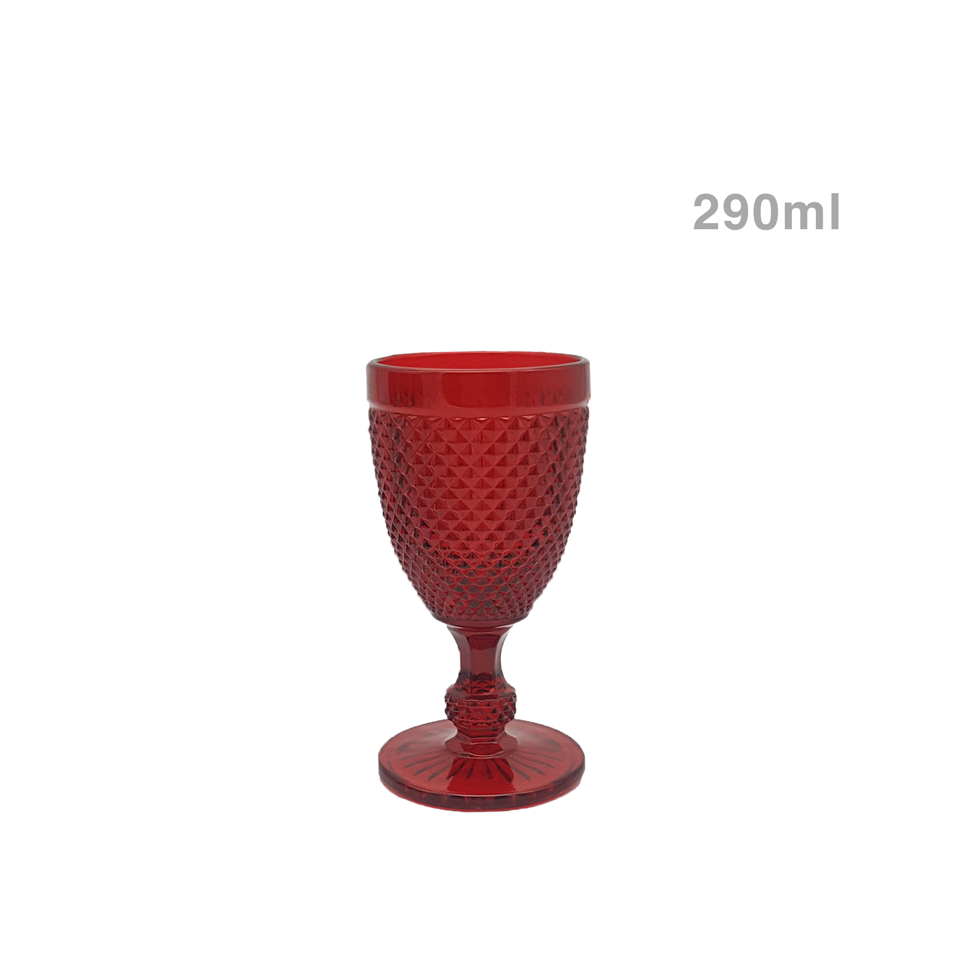 Copo com Pé Picotado Vermelho 290ml Pack 6
