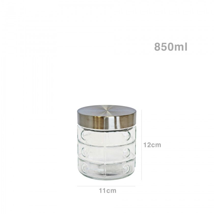 Frasco Hermético Vidro Tampa Metal 850ml 11X12cm Frasco Hermético Vidro Tampa Metal 850ml 11X12cm
