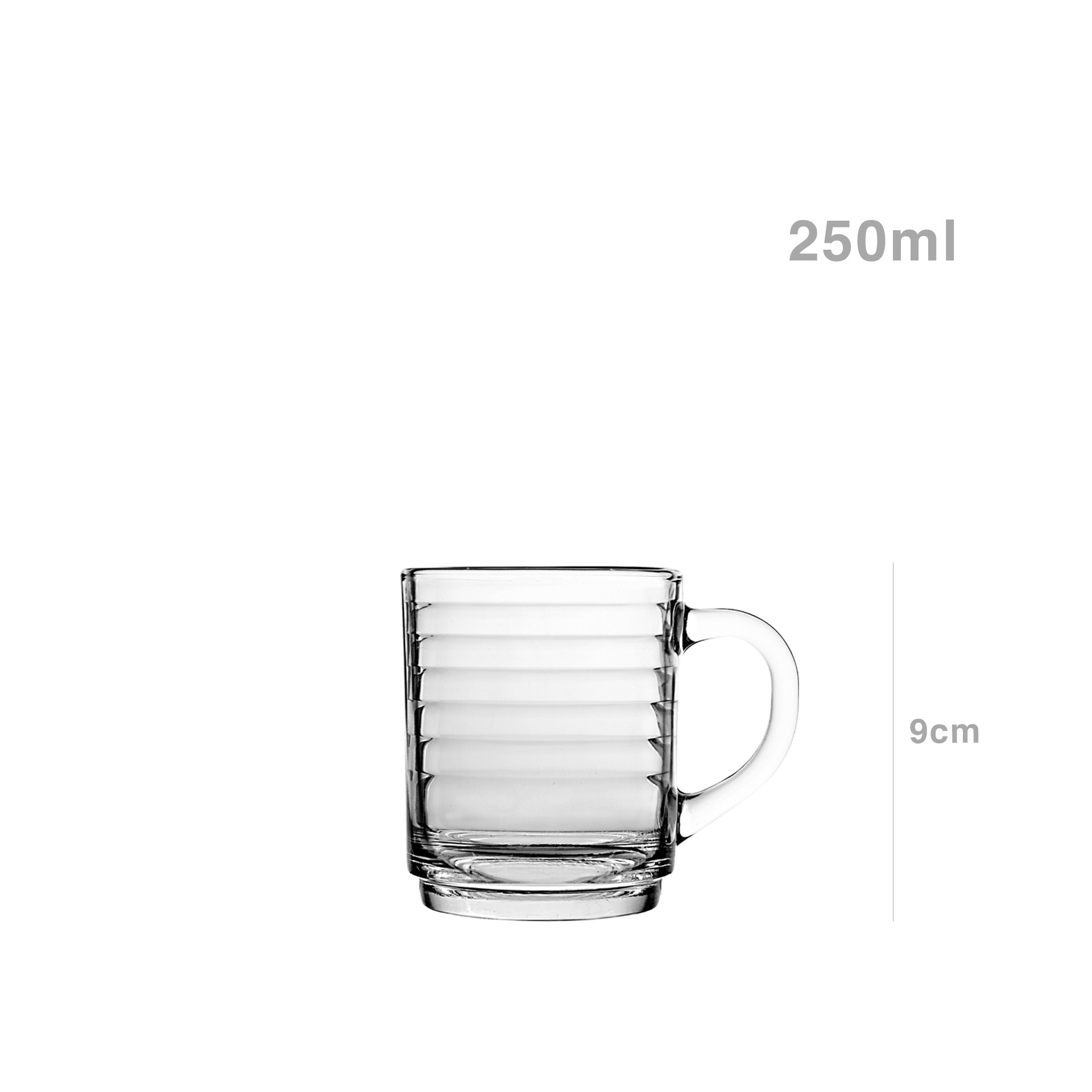 Caneca Vidro Redonda 250ml 7.2X9cm