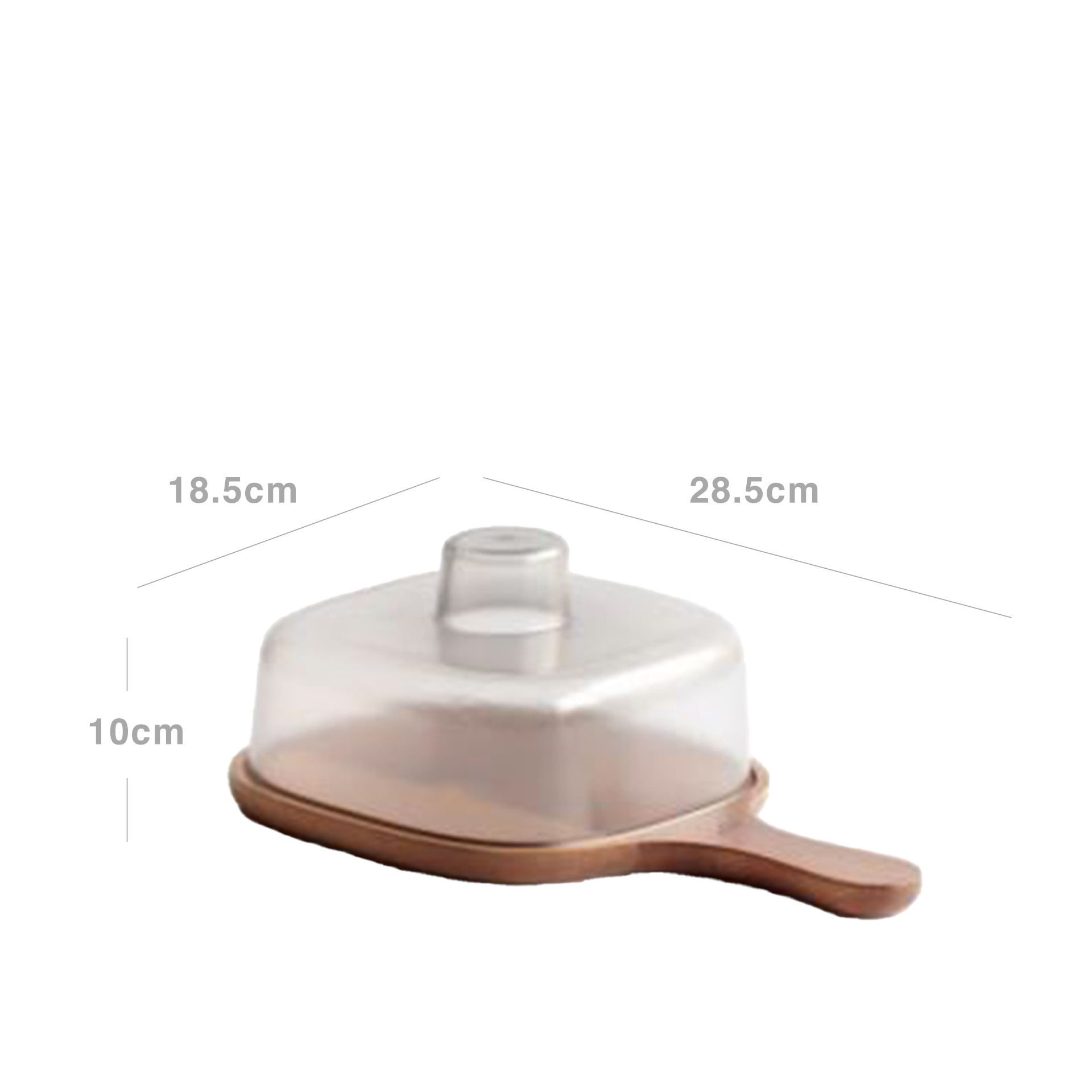 Queijeira Madeira Keep com Tampa Plástica 28.5X18.5cm