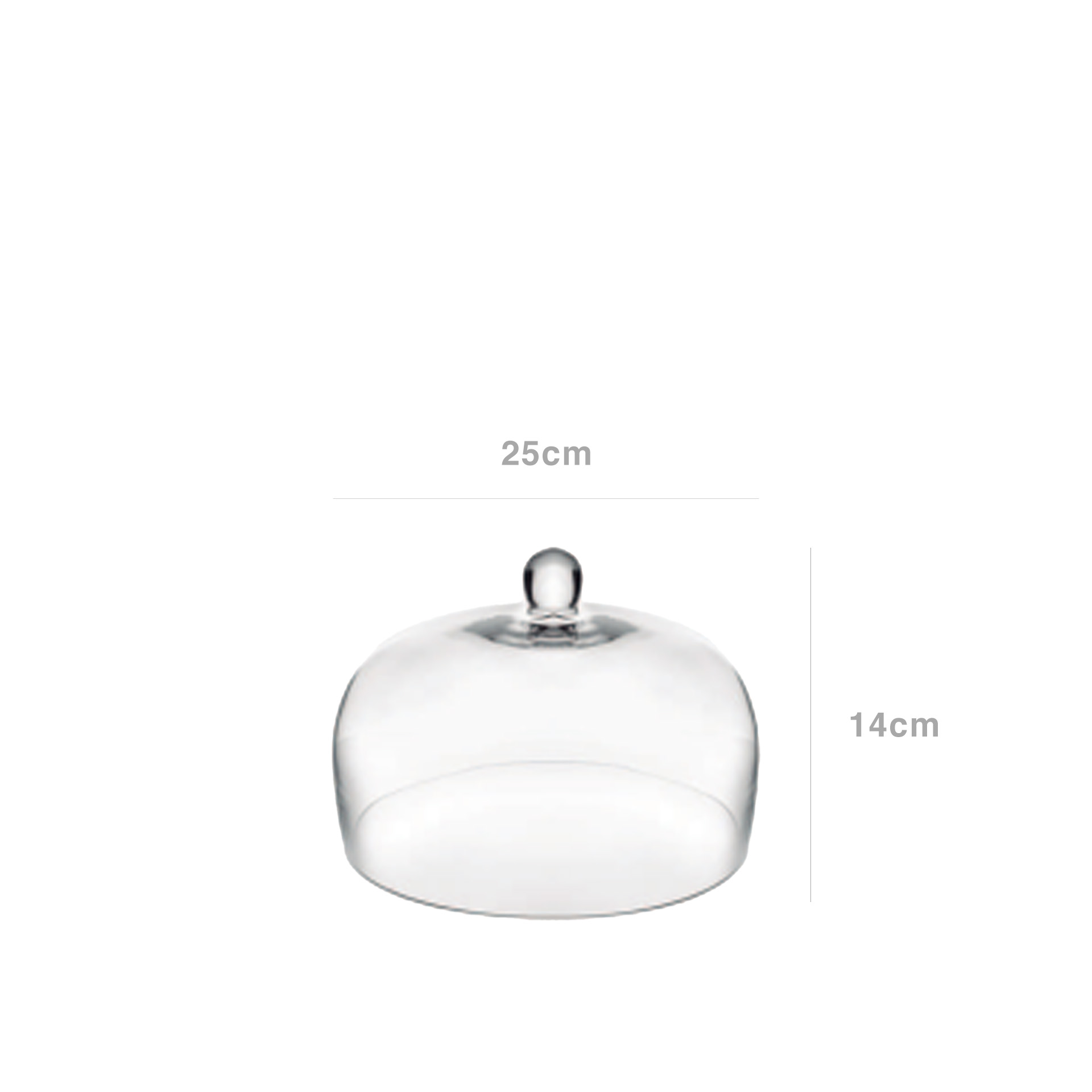 Campânula Cobre Pratos Vidro Redonda 25X14X18.5cm