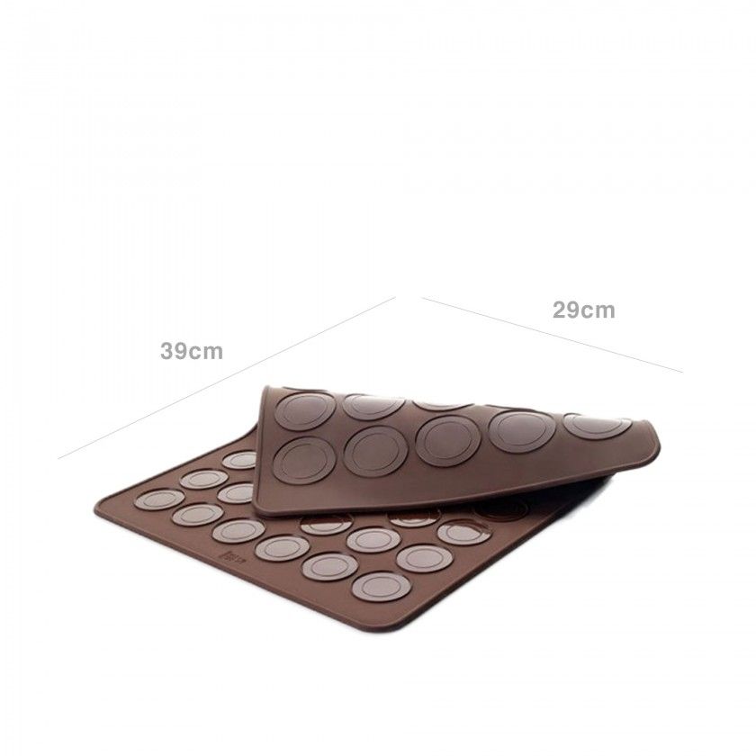 Molde Macarons Silicone Castanho 39X29cm Molde Macarons Silicone Castanho 39X29cm
