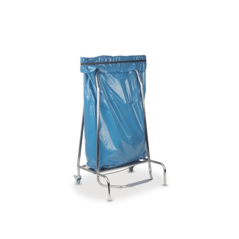 Suporte Saco Lixo Inox com Rodas e Travões Prateado 42X58X96cm - Image product