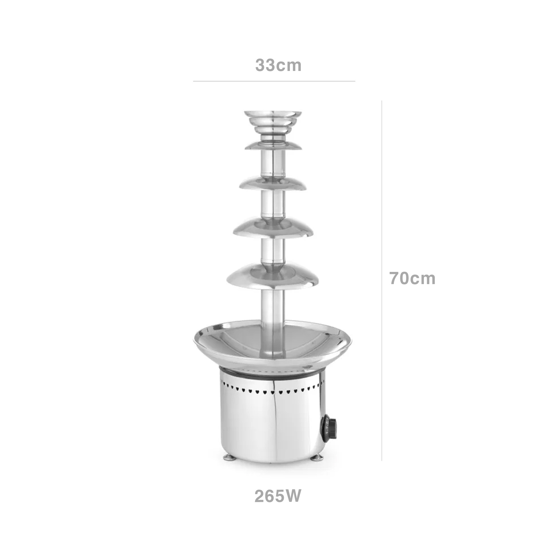 Fonte Chocolate Inox 5 Níveis 265W 6kg 33X70cm