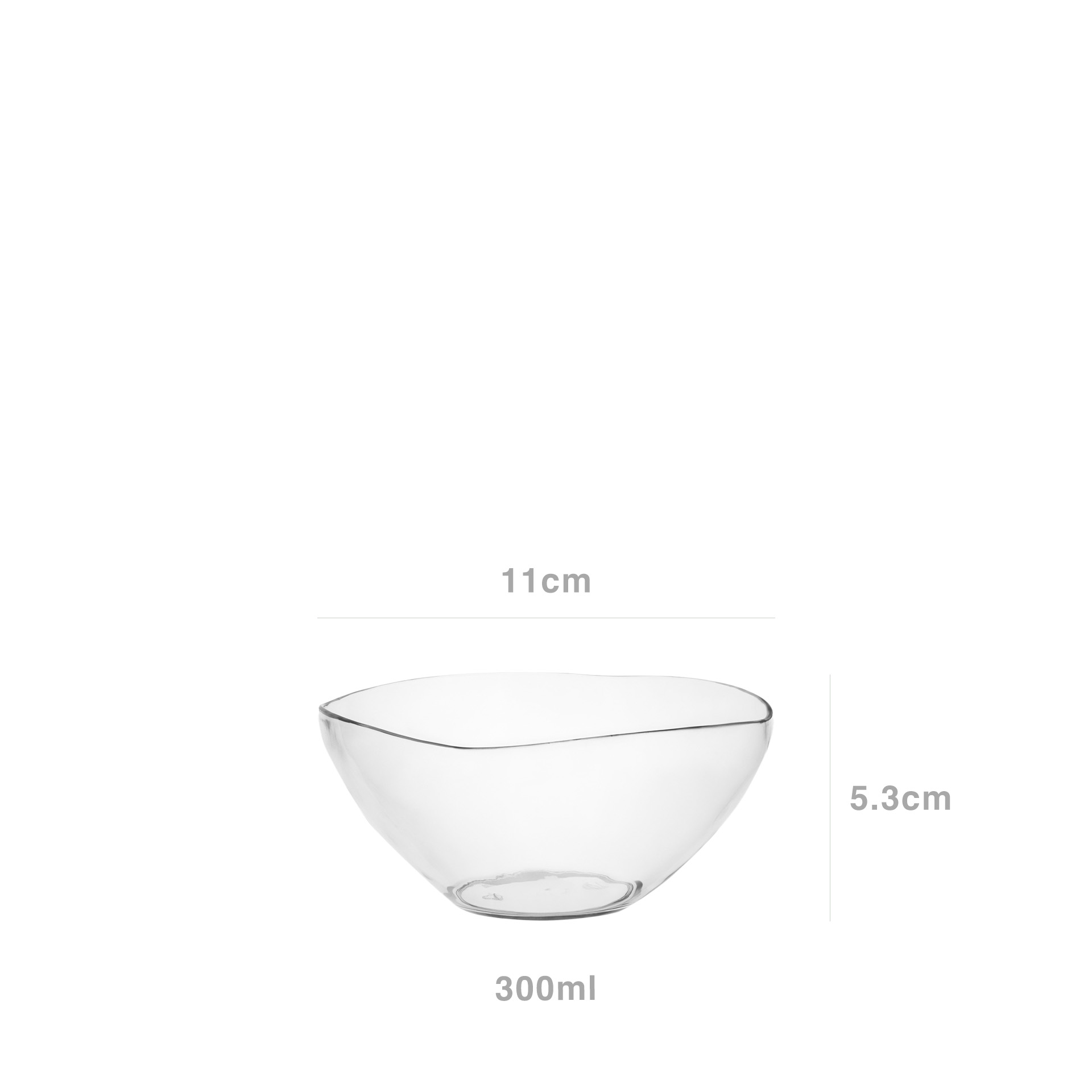 Saladeira Plástica Square Transparente 300ml 11X5.3cm