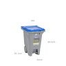 Contentor Eco com Pedal e Rodas Tampa Azul 60l 53.1X44X65.5cm